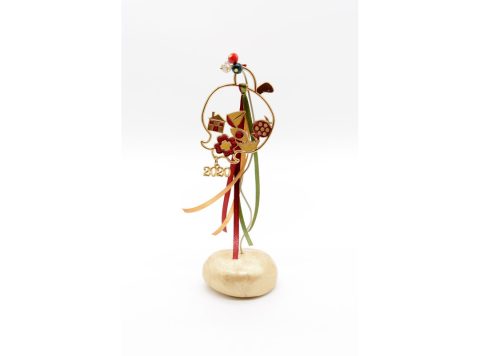 Handmade decorative pomegranate table charm with red enamel