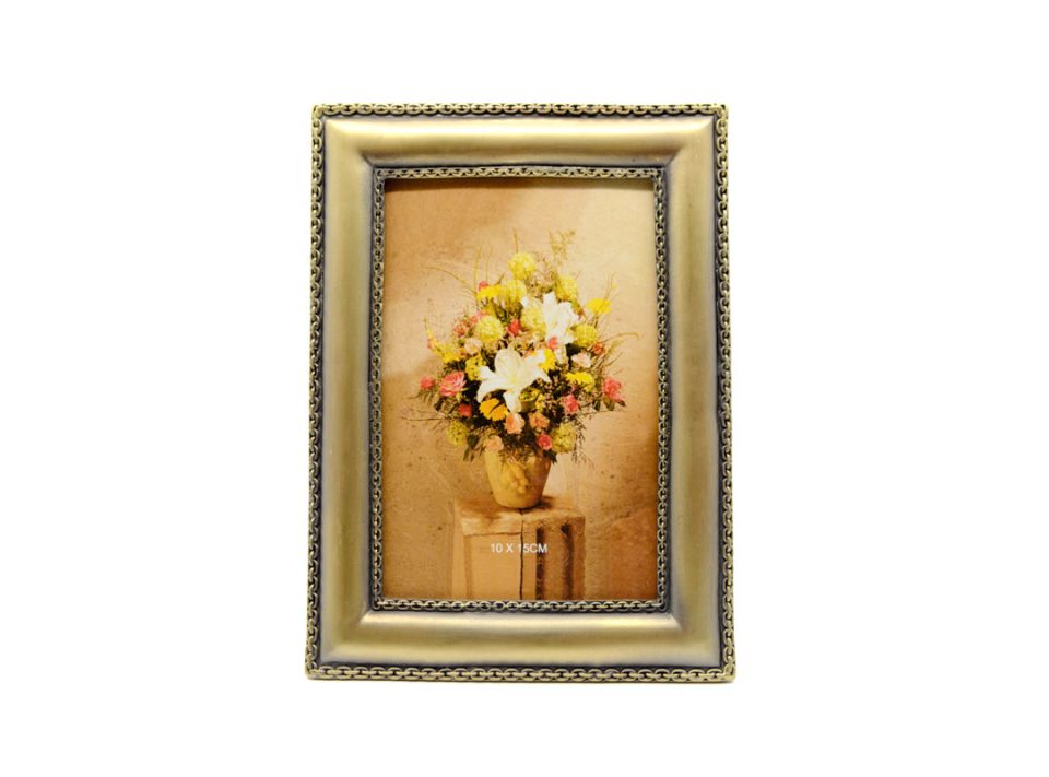 Bronze photo frame 10 × 15 cm., Rectangular, upright or oblique