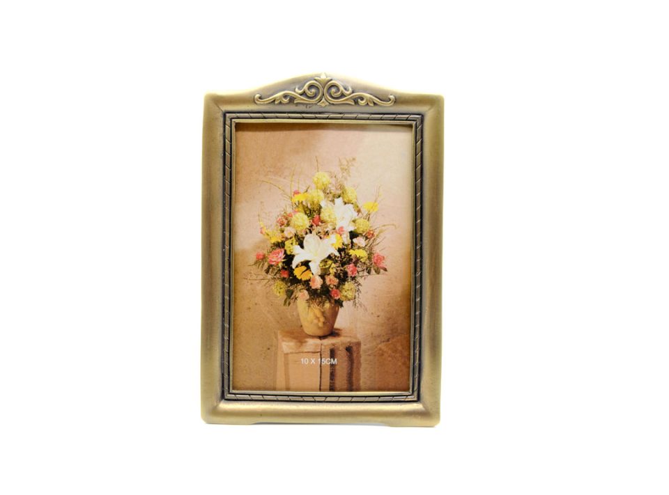 Bronze frame, for photo 10x15, with design on the top