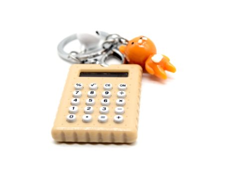 Keychain, petri berry ecru, calculator