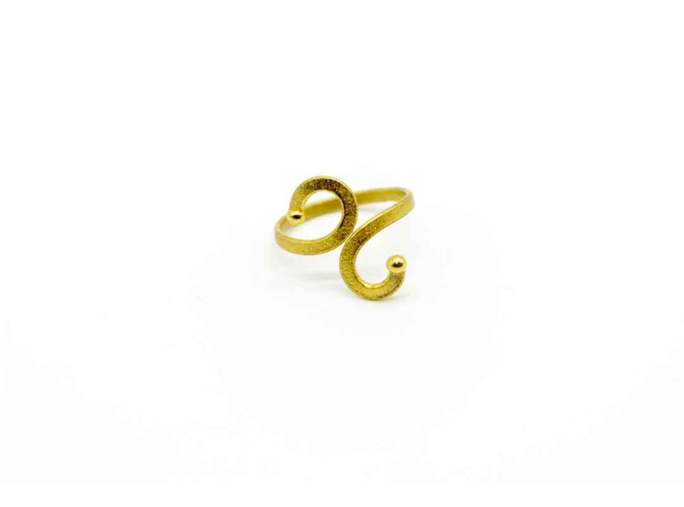 Handmade brass ring with small rounded edges.