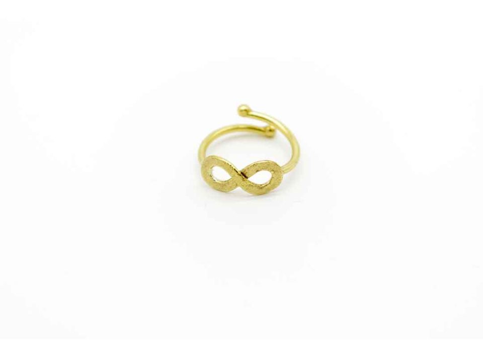 Handmade brass ring small infinity.