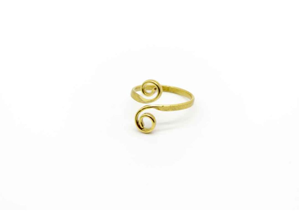 Handmade brass small snake ring.