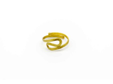 Handmade brass small spiral ring.