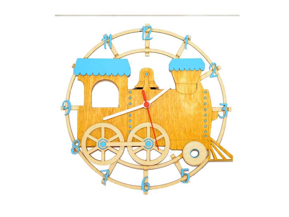 Handmade children's decorative wooden train train