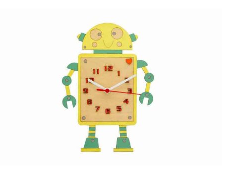 Handmade children's decorative wooden robot watch