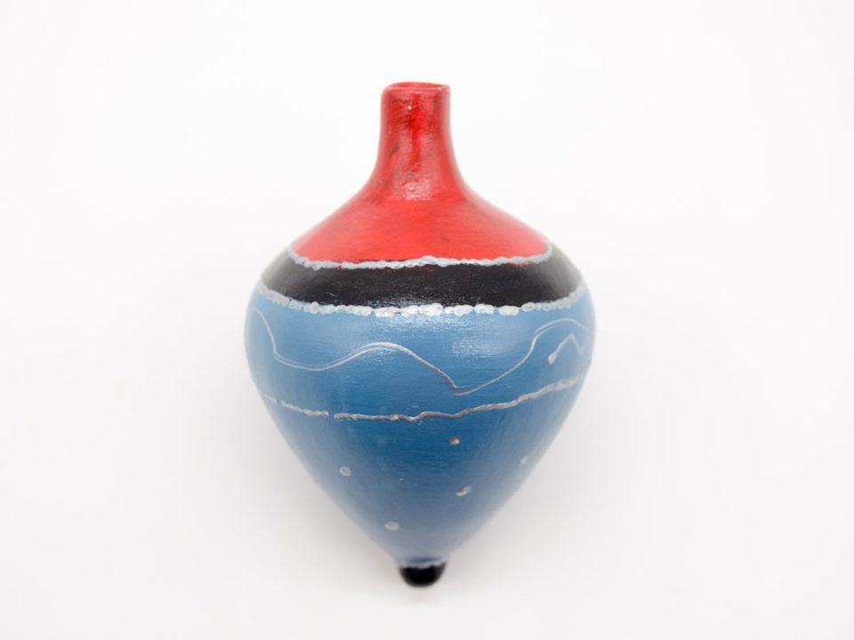 Handmade ceramic whirlpool blue-red-black.