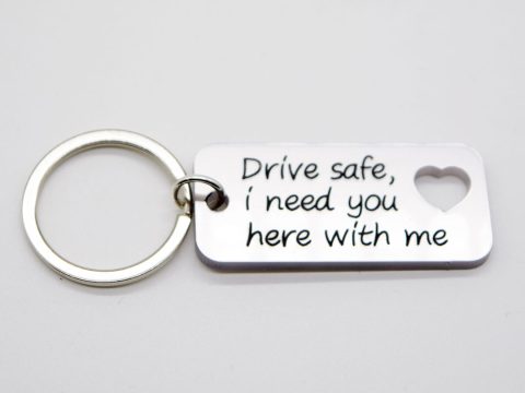 message drive safe, silver