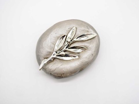 Handmade silver papier press with silver branch