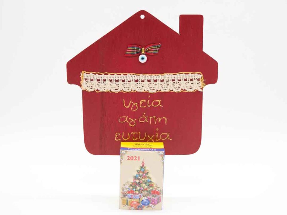 Handmade wooden log house red