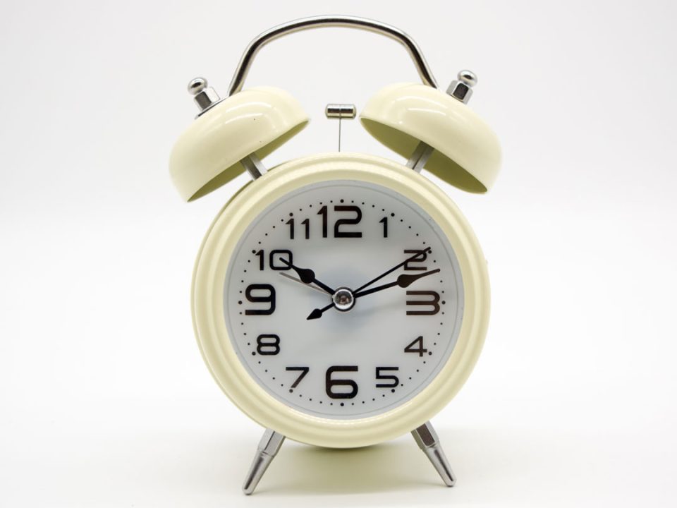 Alarm clock, desktop, small off-white