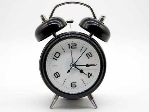 Alarm clock, desktop, small black