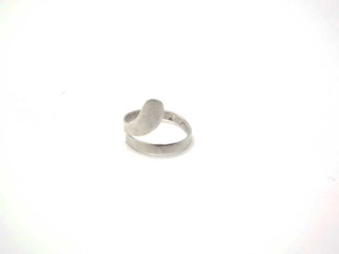 Handmade small forged ring, turned silver.