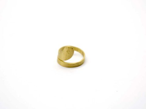 Handmade forged ring small gold color turned irregular ..