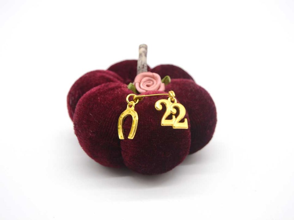 Handmade decorative pumpkin charm mini, from velvet to burgundy