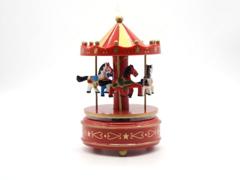 Red clock carousel with music