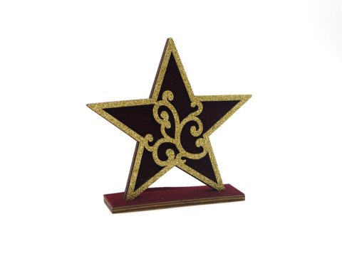 Handmade Christmas decorative burgundy star